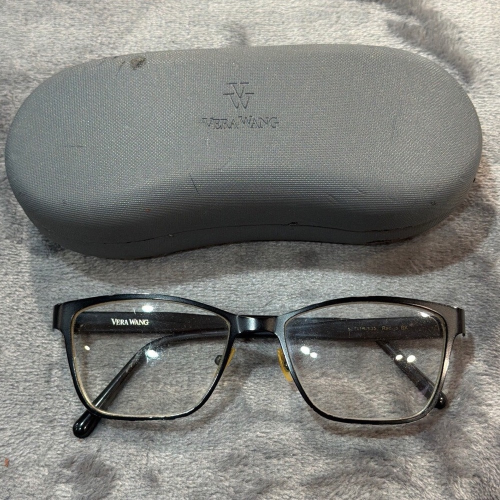 Vera Wang Eyeglasses Women Black Reena BK Crystal Embellished 52-16-135